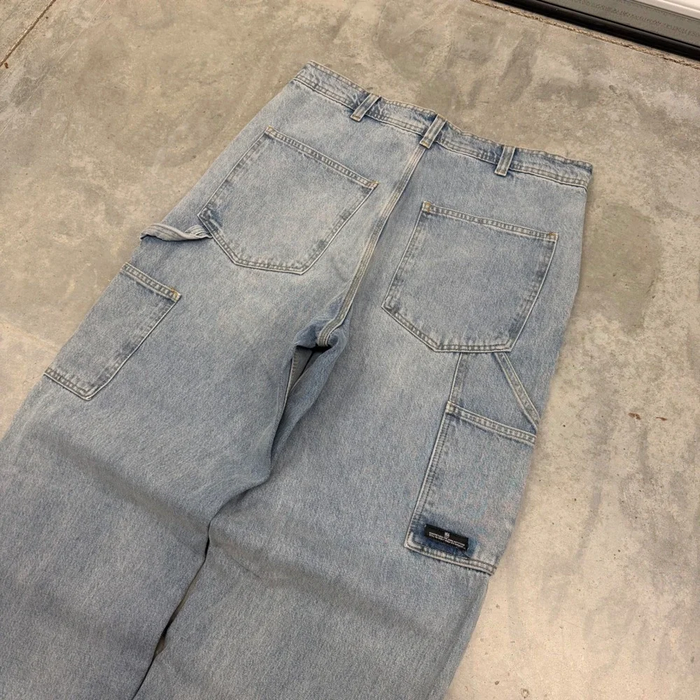 Y2K Mens BDG Urban Outfitters Carpenter Baggy Light Wash Jeans W34 L32